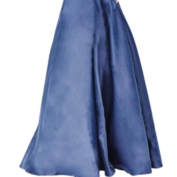 NWT JVN by Jovani JVN08474SC Mikado Prom Dress Navy Size 8 - Picture 2 of 6